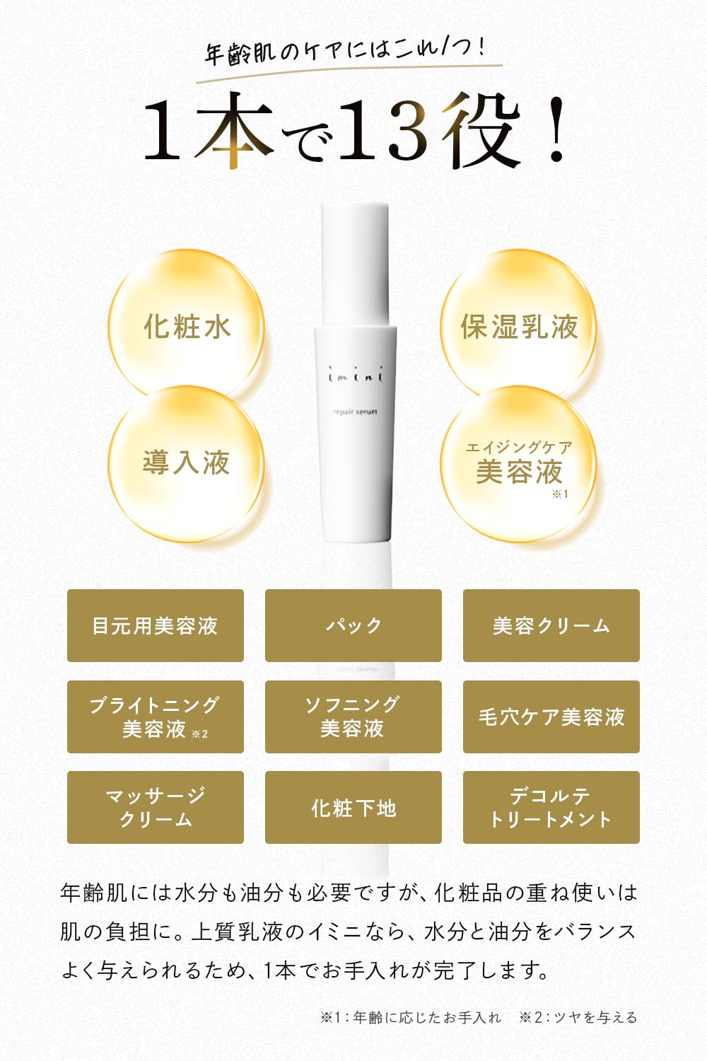 Amazon.co.jp: Imini Repair Serum, All-in-One Beauty Milk Lotion
