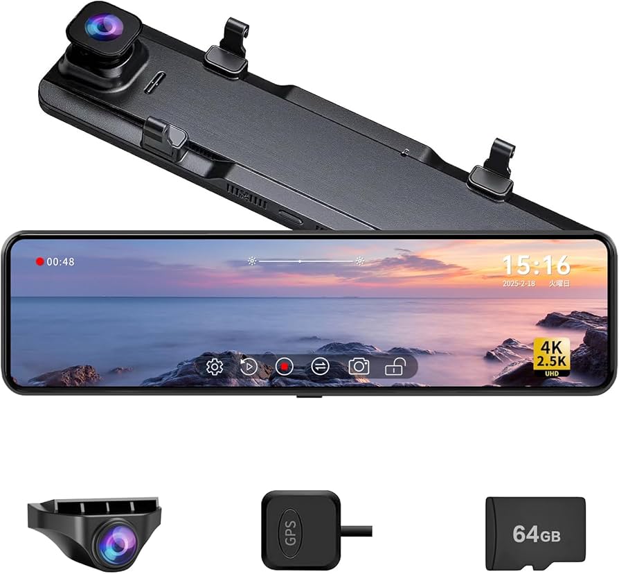 Amazon | Changer ドライブレコーダー ミラー型 【12インチ超大画面