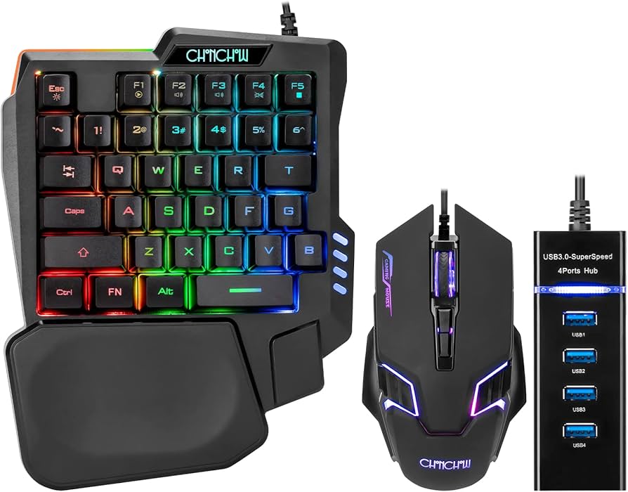 Amazon.co.jp: CHONCHOW 片手キーボード マウス コンバーター セット