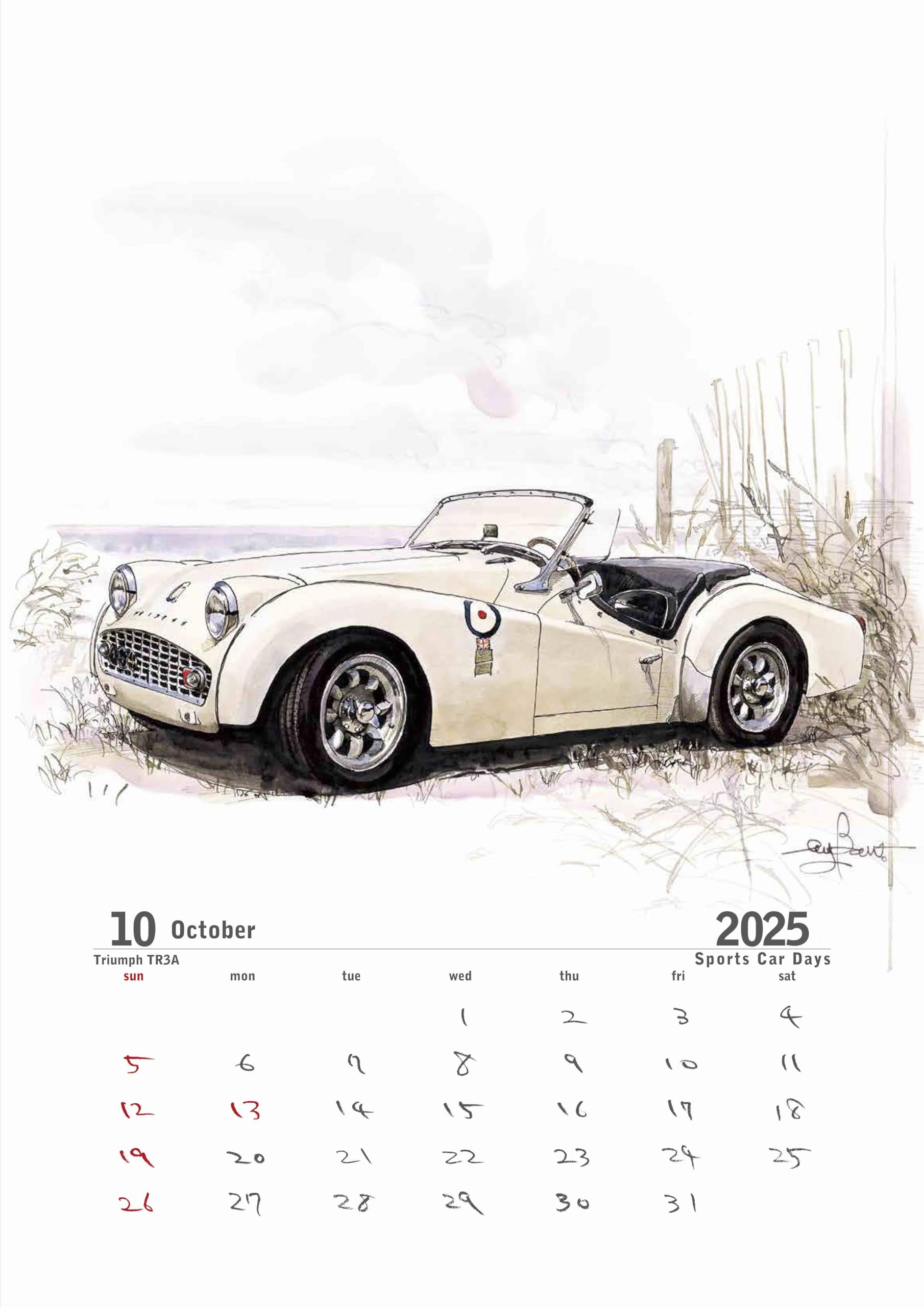 Amazon | Sportscar Days 2025 by Bow。 | カレンダー | 文房具