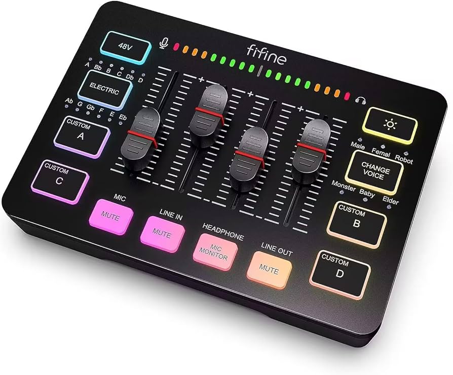 Amazon | FIFINE ゲーミングオーディオミキサー オーディオ
