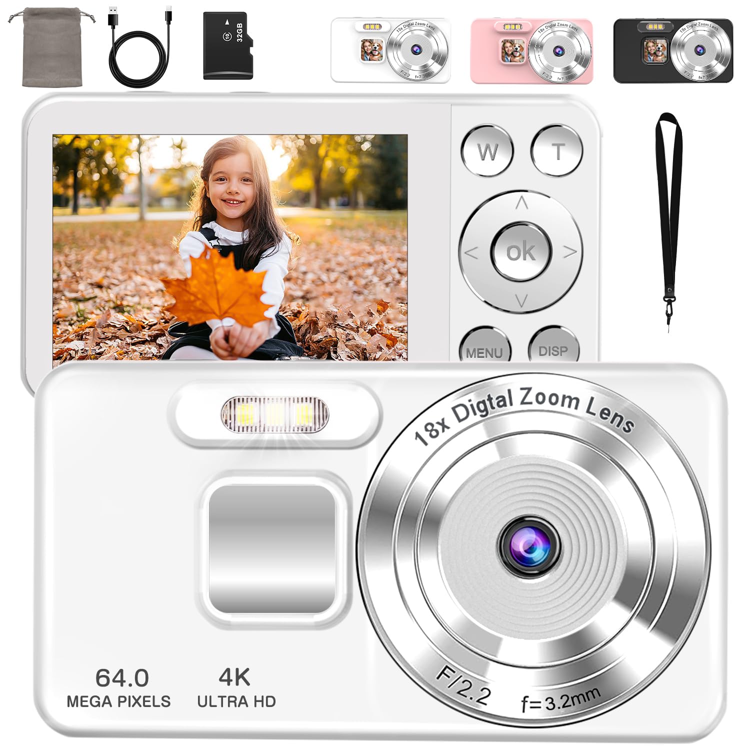 Amazon | QZT デジタルカメラ 4K デジカメ 6400万画素 タイムプラス