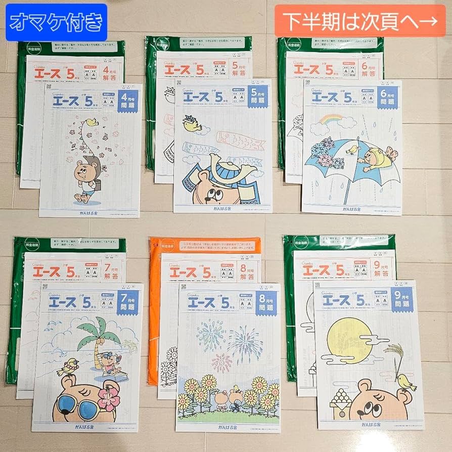 Amazon.co.jp: がんばる舎 Gamaエース 小5 1年分 12冊 XVFH : 文房具