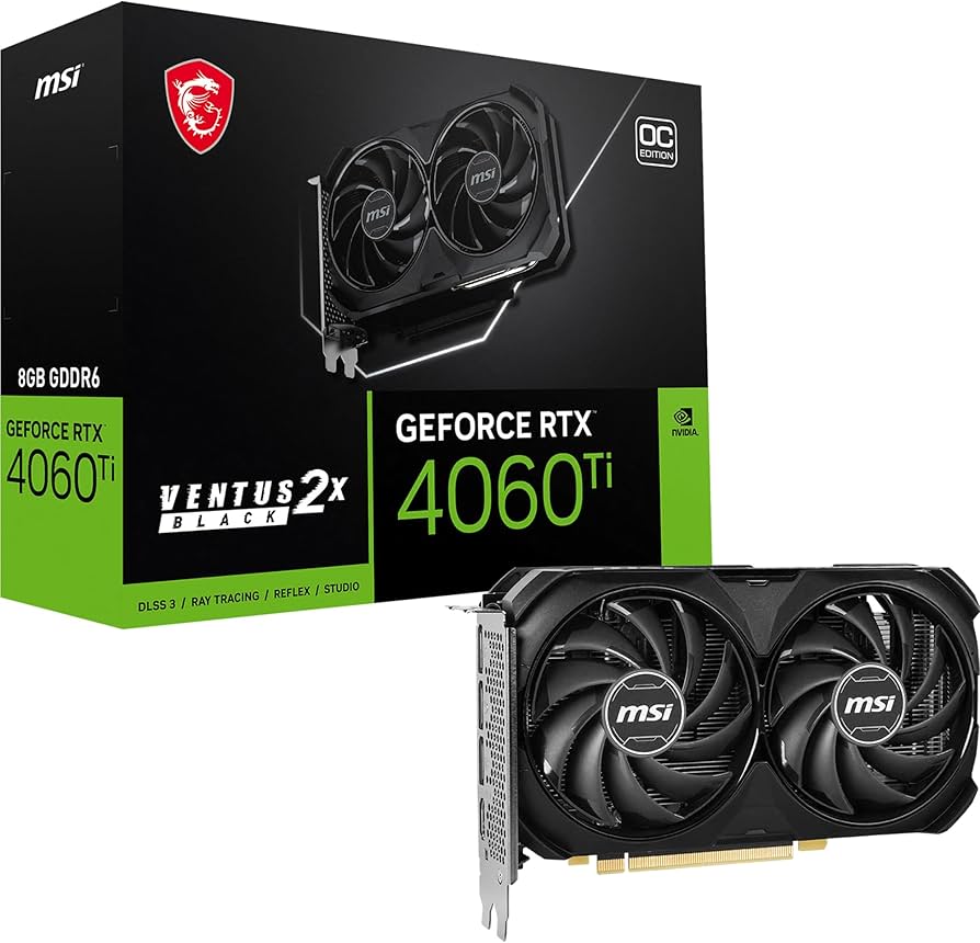 Amazon.com: MSI GeForce RTX 4060 Ti Ventus 2X Black 8G OC Graphics