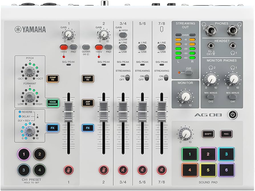 Amazon.com: Yamaha AG08 White 8-Channel Live Streaming Loopback