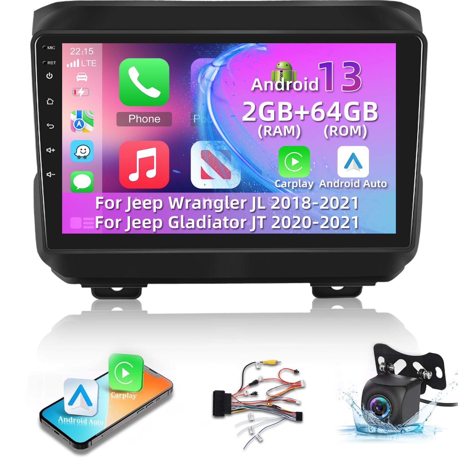 Amazon.com: [2+64G] Android Car Stereo for Jeep Wrangler JL 2018
