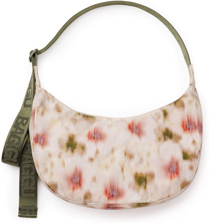 Amazon.com: BAGGU Medium Nylon Crescent Bag - Abstract Floral