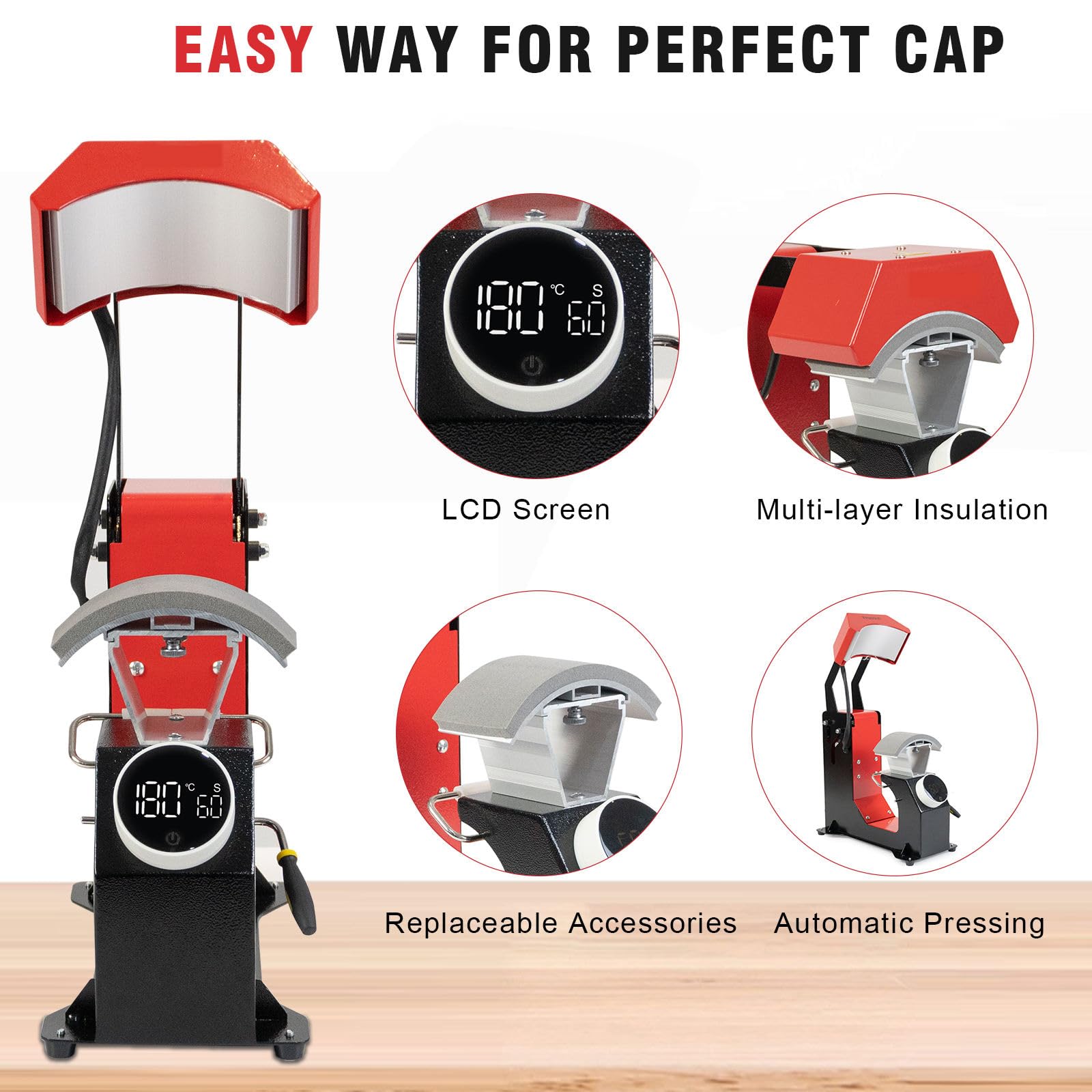 Amazon.co.jp: 3 in 1 キャップヒートプレス機、カーブエレメント