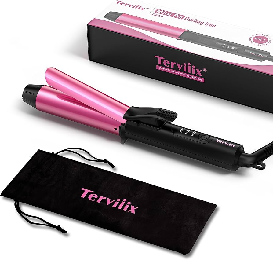 Amazon | Terviiix ミニカールアイロン 25mm 持ち運びヘアアイロン