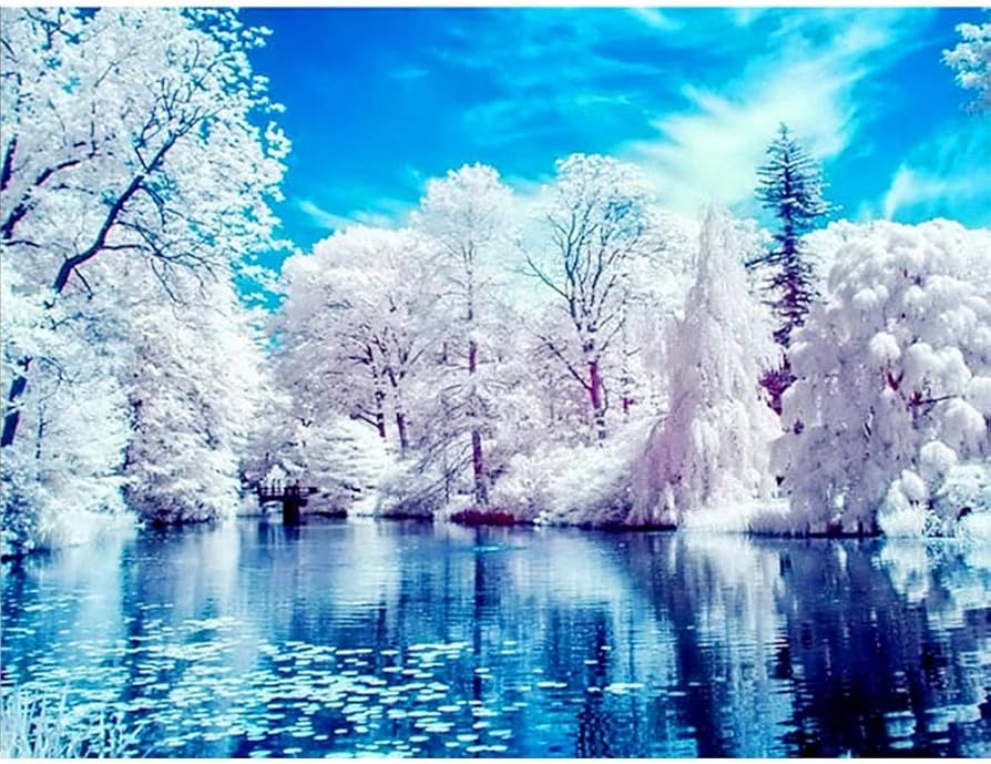 Amazon | 大人のためのジグソーパズル2000ピース-水辺の冬の風景、大人