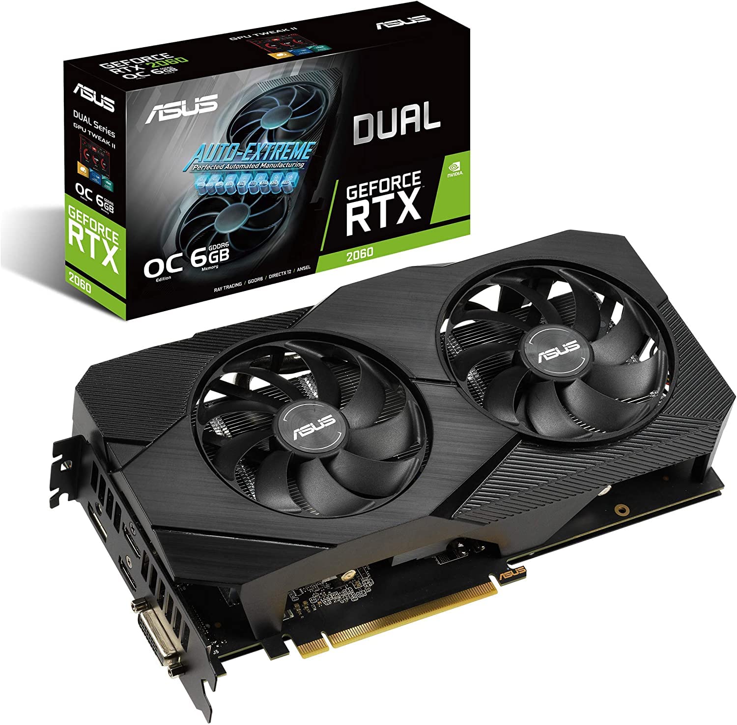 ASUS GeForce RTX 2060 Overclocked 6G GDDR6 Dual-Fan EVO Edition VR