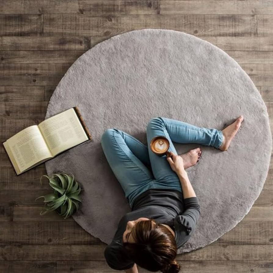 Amazon｜ニトリ アクセントラグ ウサギラグ3 130R US02 ライトグレー