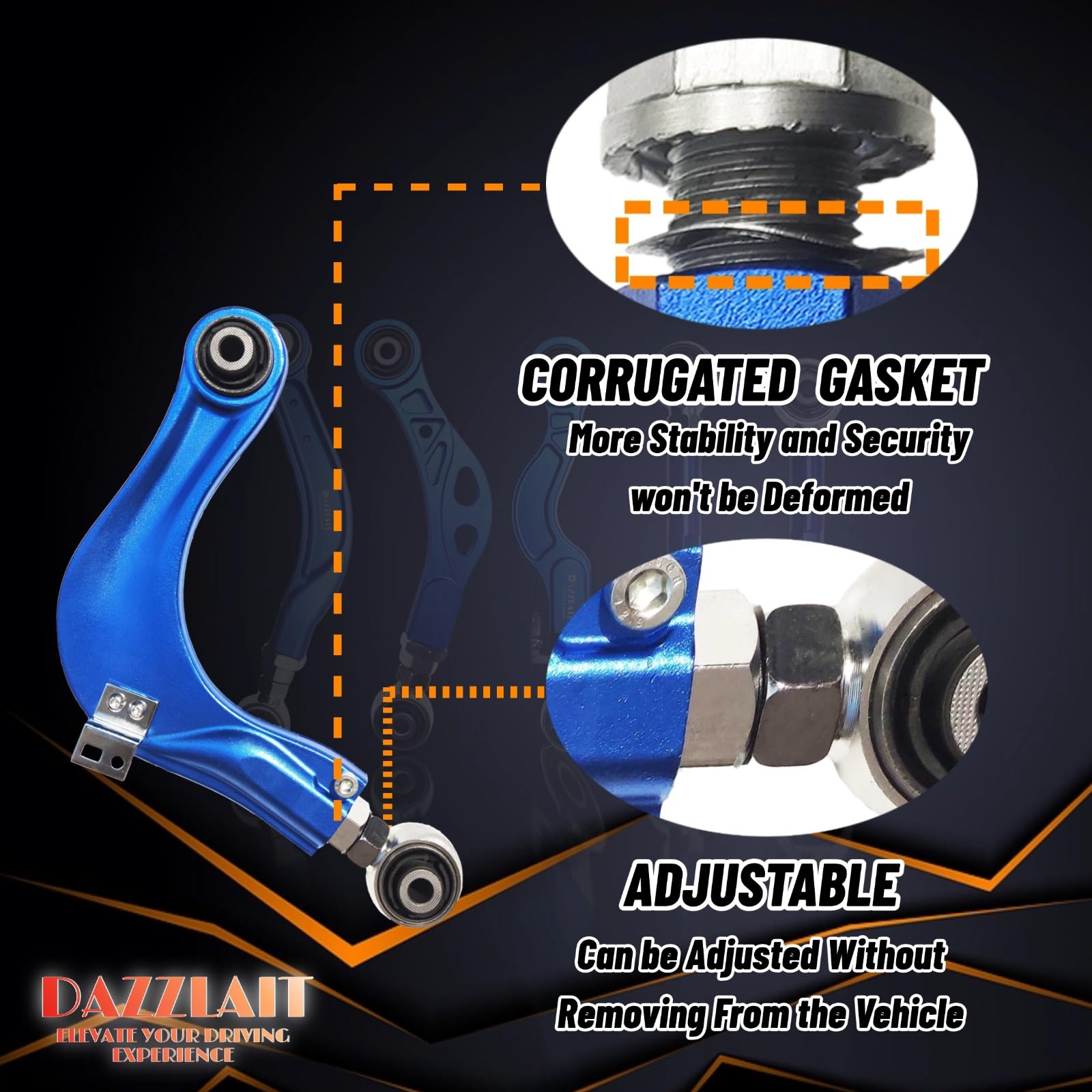 Amazon | アルミニウム 調節可能 リアキャンバーアーム 左右 2個セット