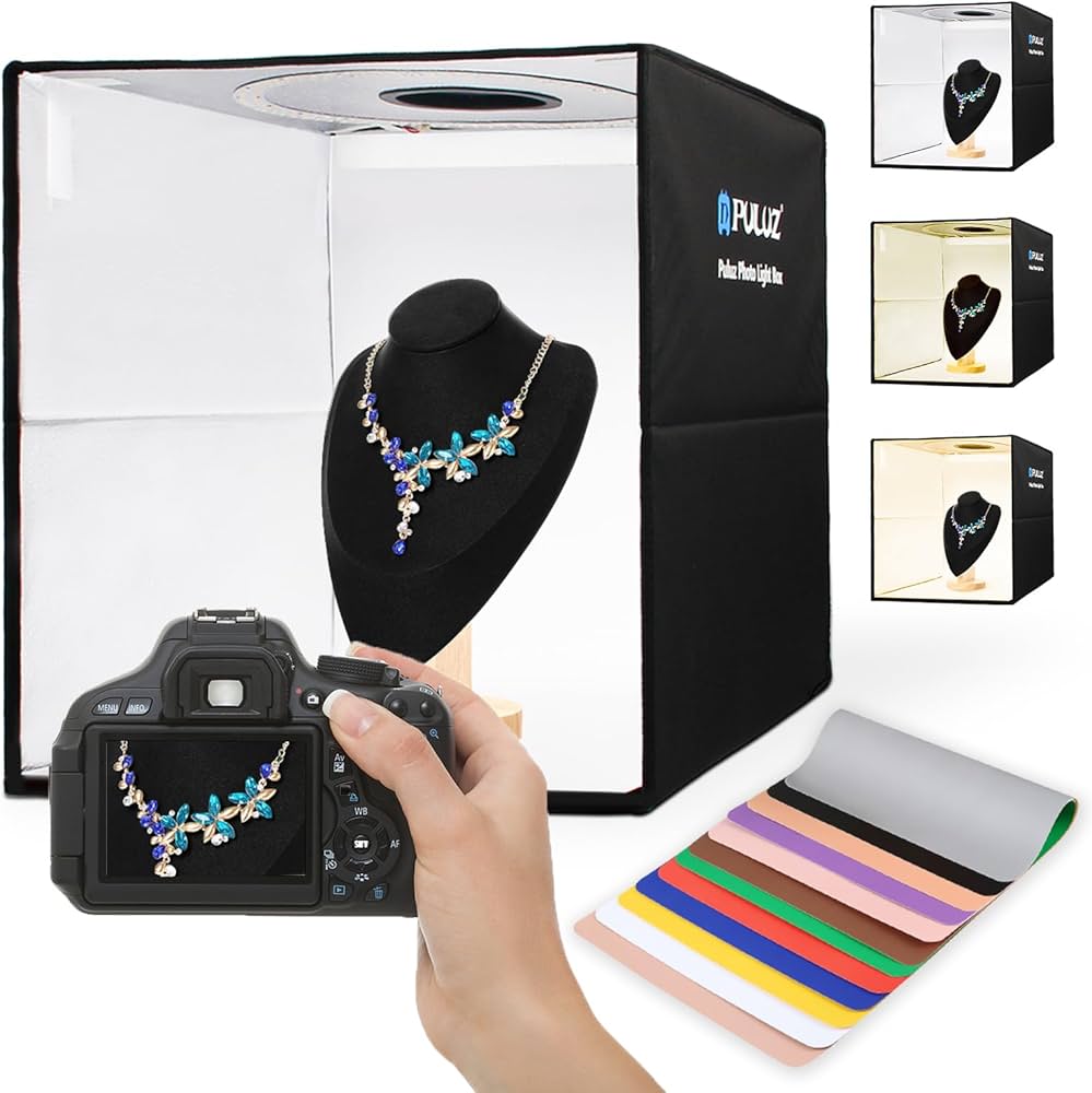 Amazon | PULUZ 40cm 撮影ボックス 3色温度調光 160個leds搭載 3200K