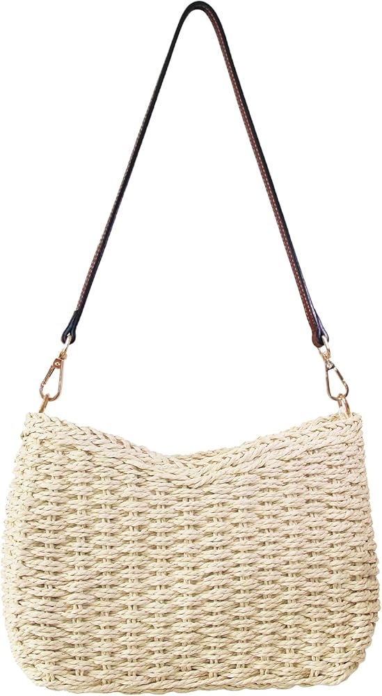 Women Small Hand Woven Straw Bag Mini Handmade Summer Beach Purse