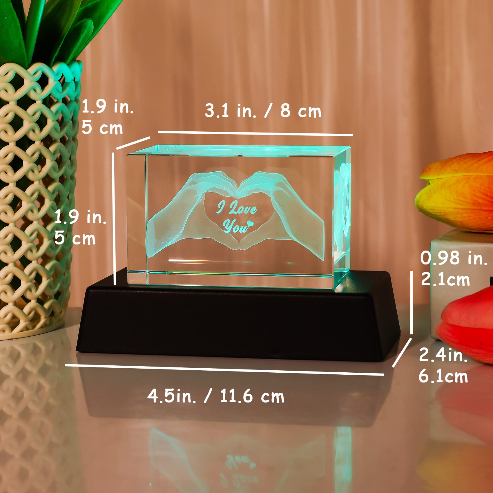 Amazon.co.jp: Ornalrist 3Dクリスタルハンドサイン I Love You ギフト