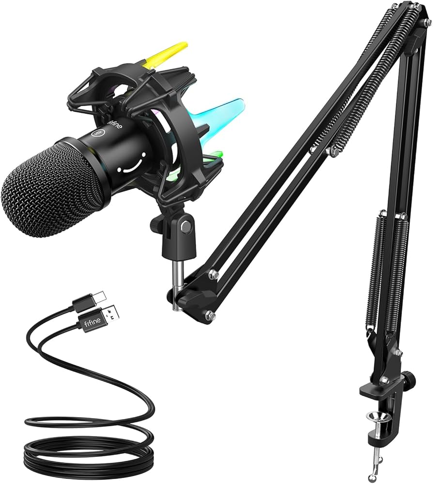 Amazon.co.jp: FIFINE USBダイナミックマイク ゲーミングマイク RGB