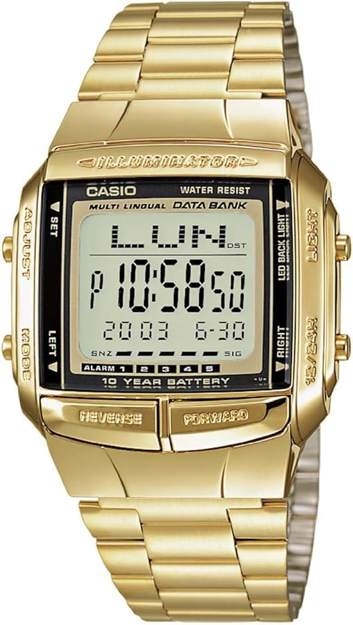 Amazon.co.jp: カシオ CASIO データバンク DATA BANK 腕時計 ゴールド