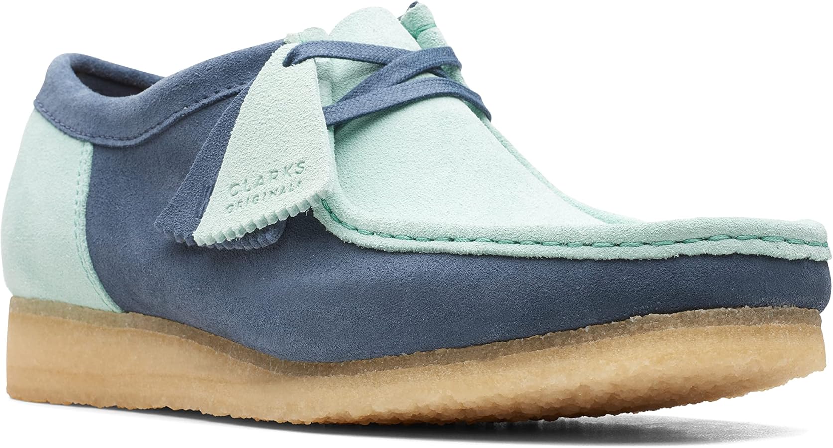 Amazon.com | Clarks Men's Two Color Wallabee Boots, Blue/Green 8