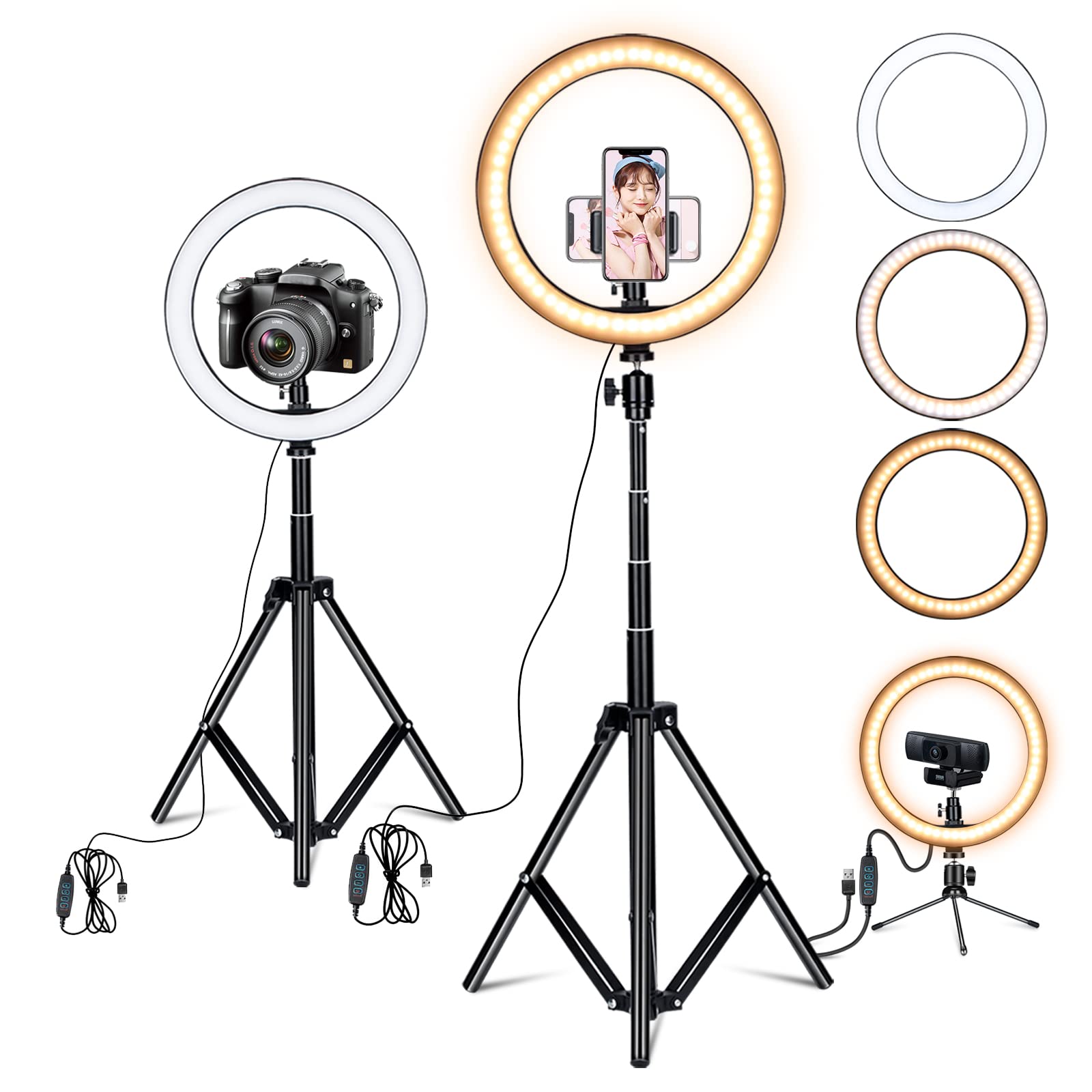 Amazon | Amconsure LEDリングライト高安定性 三脚スタンド+卓上