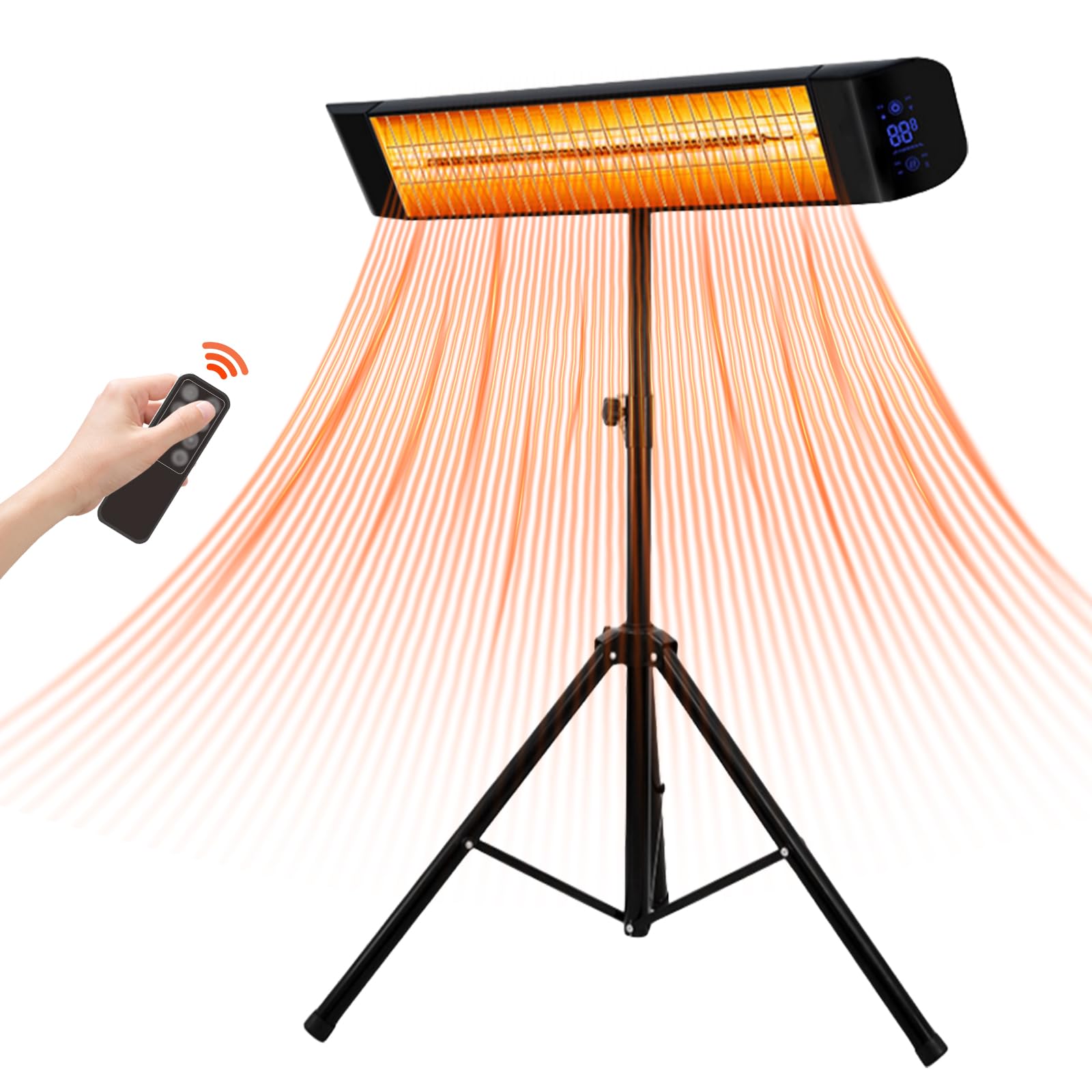 Amazon | ZAPJQL 電気ストーブ 屋外ヒーター ハロゲンヒーター 自立型