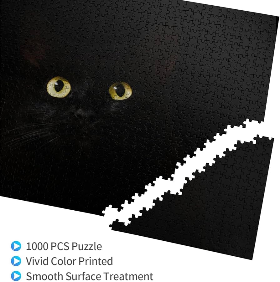 Amazon.co.jp: パズル おしゃれ かわいい 黒猫 猫柄 木製 1000ピース