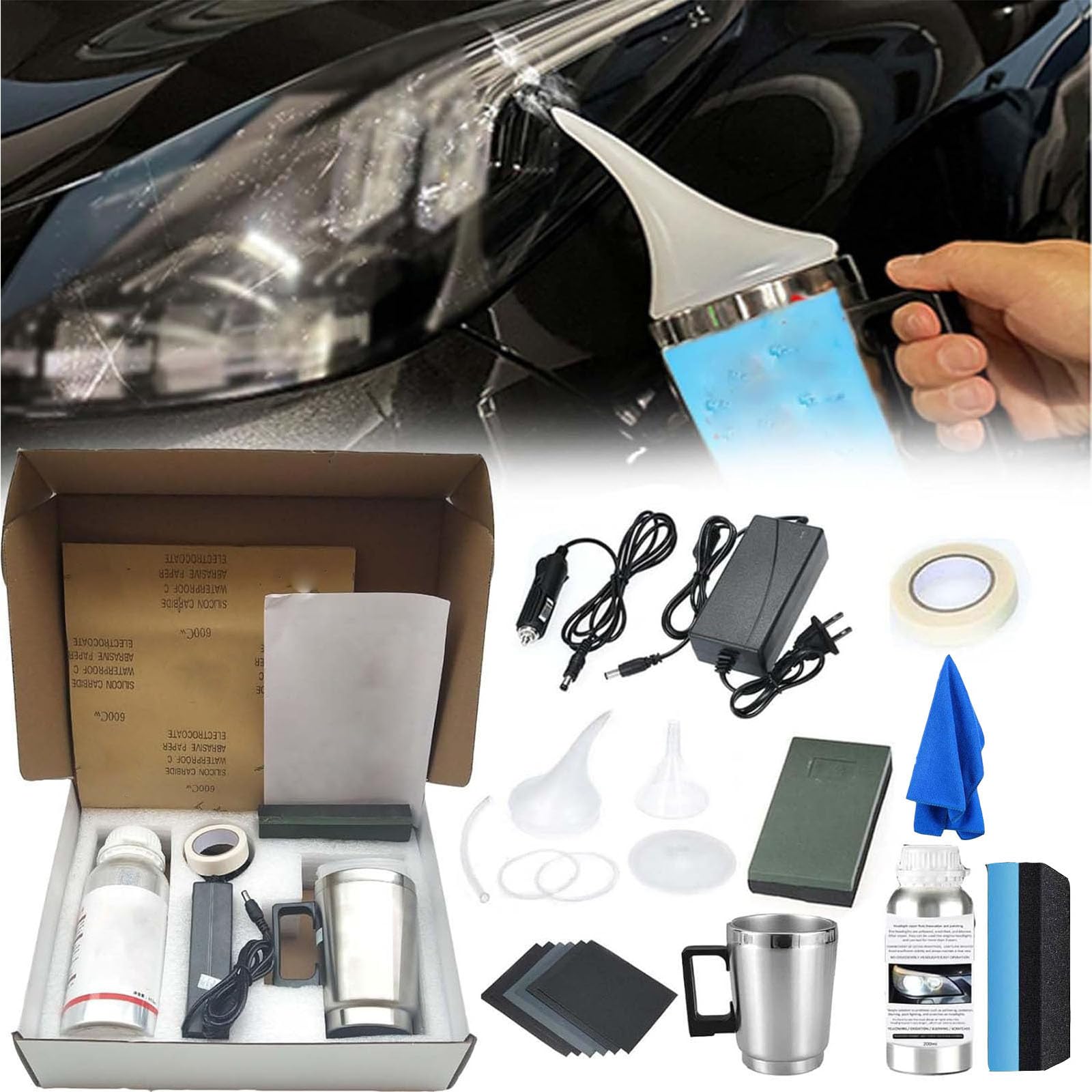 Amazon.co.jp: 蒸気ヘッドライト修復キット、自動ヘッドライト蒸気