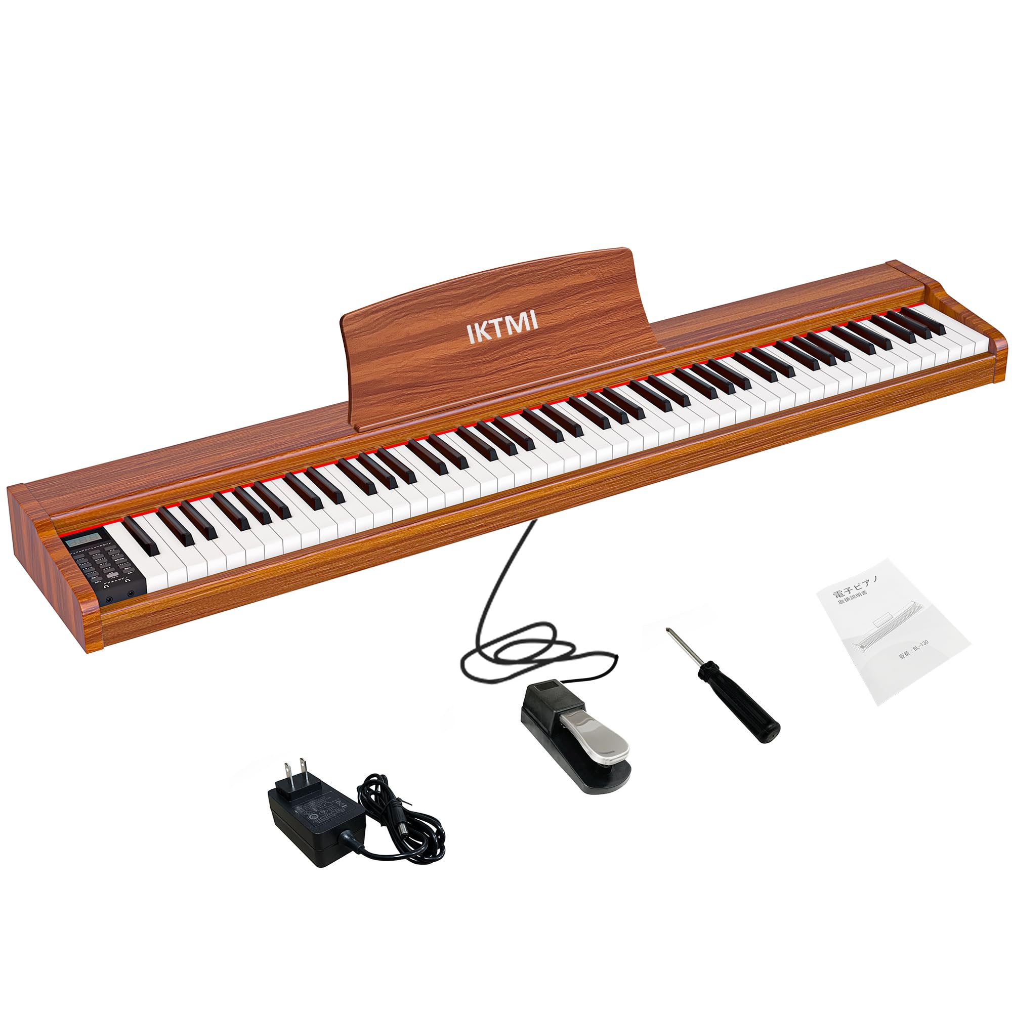 Amazon | IKTMI 電子ピアノ 88鍵盤 ペダル付き 木製 電子 ピアノ 88鍵