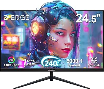 Amazon.com: Z-Edge 24.5 inch 240Hz 165Hz 144Hz Gaming Monitor, FHD