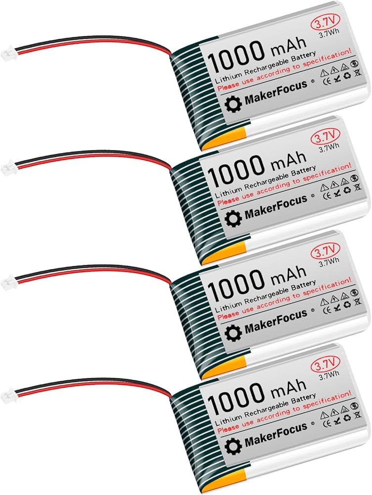 Amazon.com: MakerFocus 4pcs 3.7V Lithium Rechargeable Battery JST1