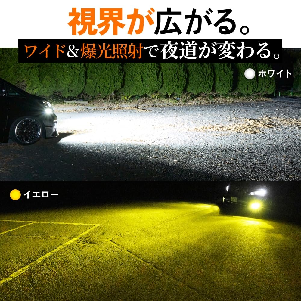 Amazon.co.jp: HID屋 HB4 LED フォグランプ 2色切り替え ホワイト 白