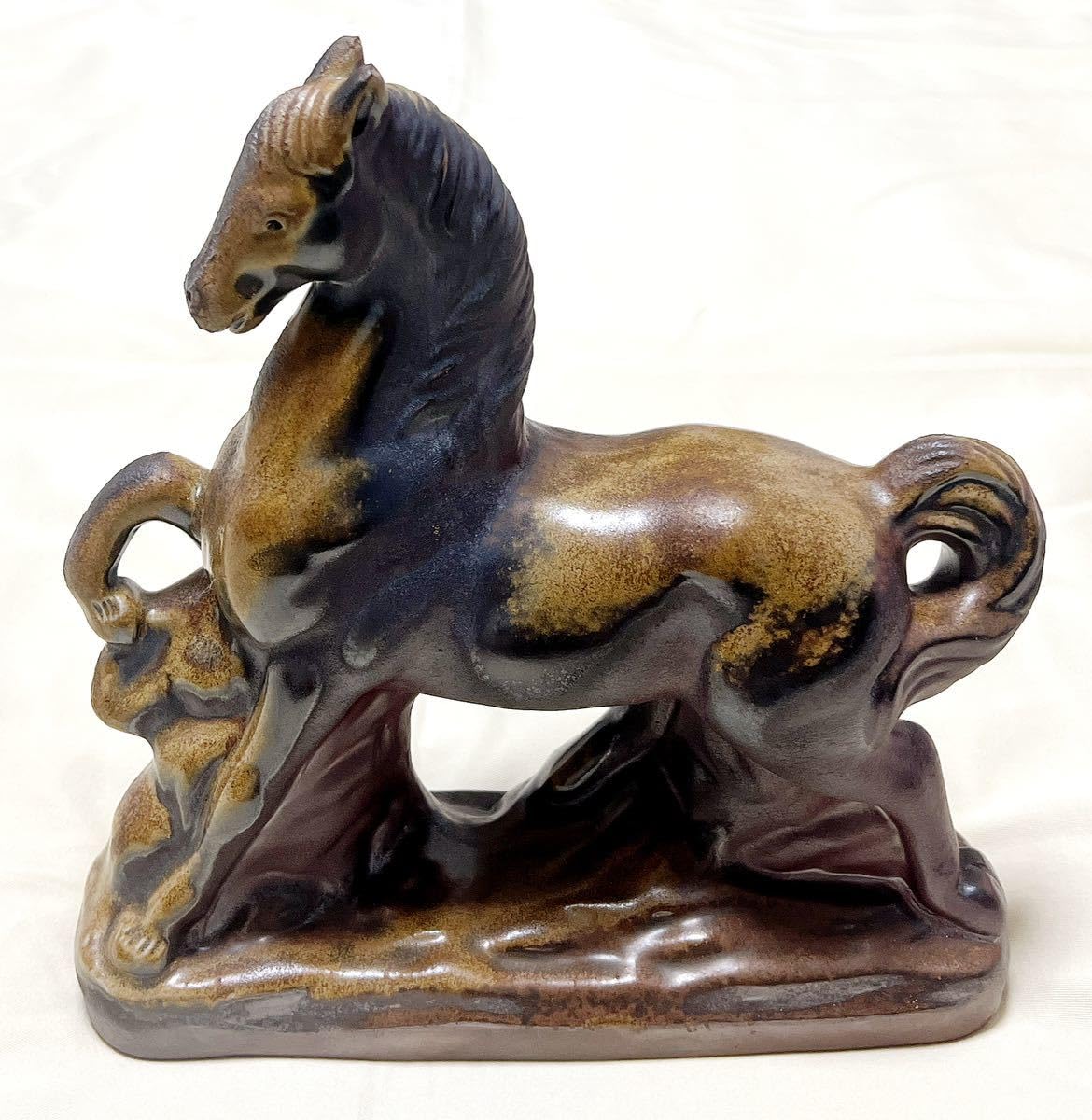 Amazon.co.jp: 陶芸 備前焼 作家作品（裏印あり）干支の午馬 馬の置物