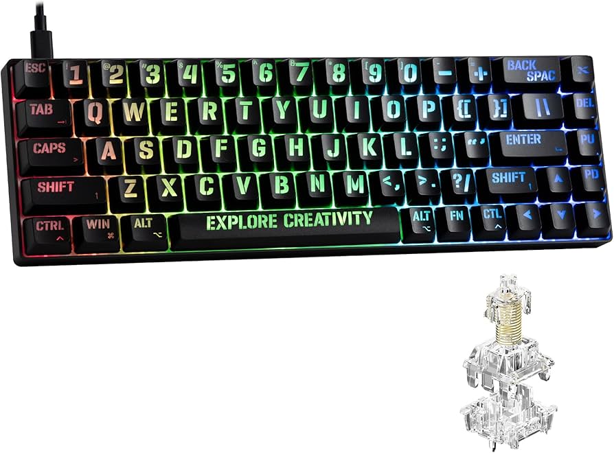 Amazon.com: XVX HE68 Max Rapid Trigger Keyboard 60% Percent,Hall