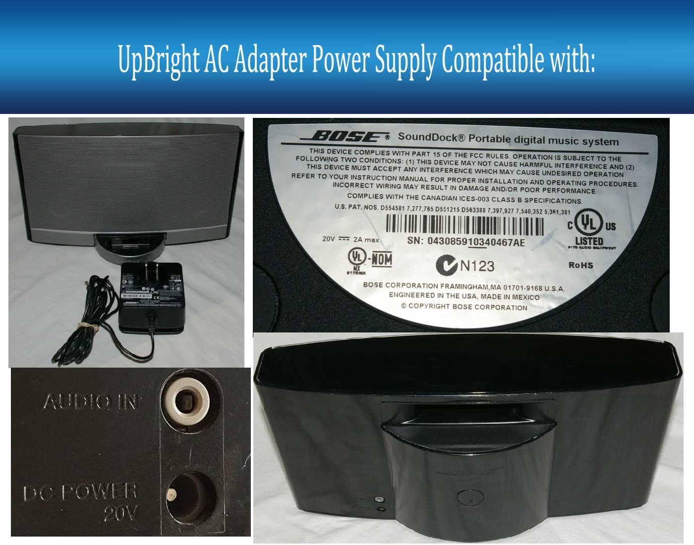 Amazon.com: UpBright 20V AC/DC Adapter Compatible with Bose