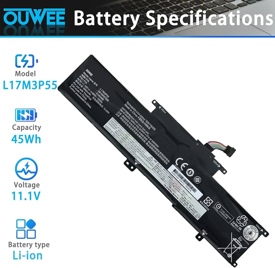 Amazon.com: OUWEE L17M3P55 Laptop Battery Compatible with Lenovo