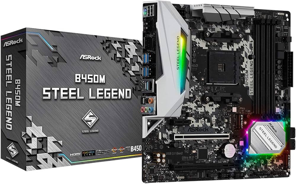 Amazon | ASRock マザーボード B450 M Steel Legend AMD Ryzen AM4