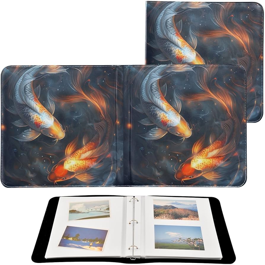 Amazon.com: JIPONI Two Koi Fish Large Photo Album, DIY Leather