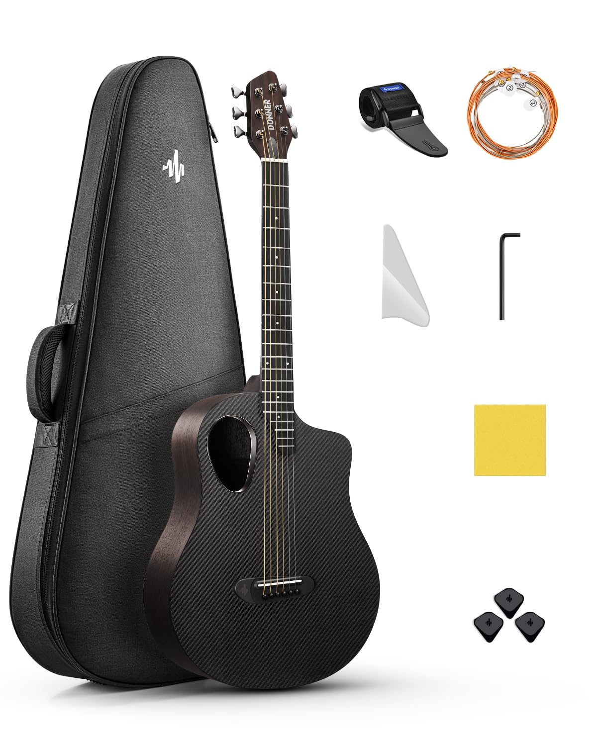 Amazon | Donner アコースティックギター カーボンファイバー 38インチ
