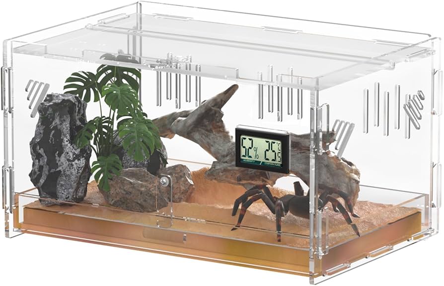 Amazon | トカゲ ケージ 爬虫類 ケージ 飼育ケース 温度湿度計付き
