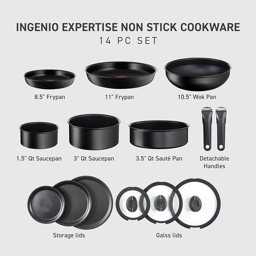 Amazon.com: T-fal Ingenio Expertise Non Stick Cookware Set 14