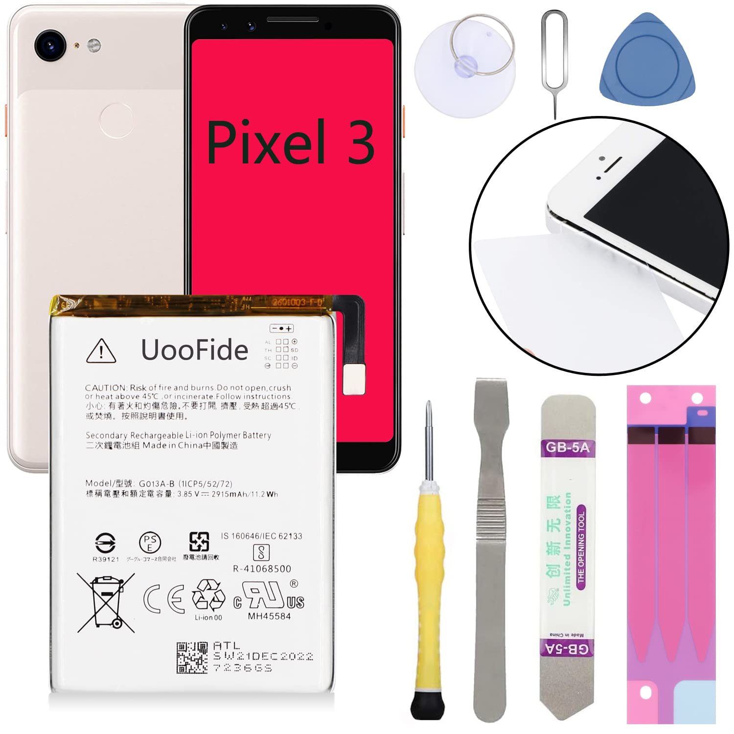 Amazon.com: UooFide for Google Pixel 3 Battery Replacement