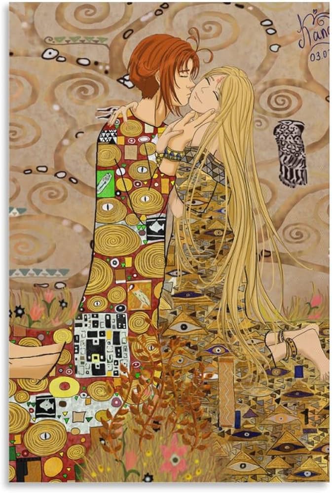 Amazon.co.jp: Gustav Klimtグスタフ・クリムト《接吻》 ポスター
