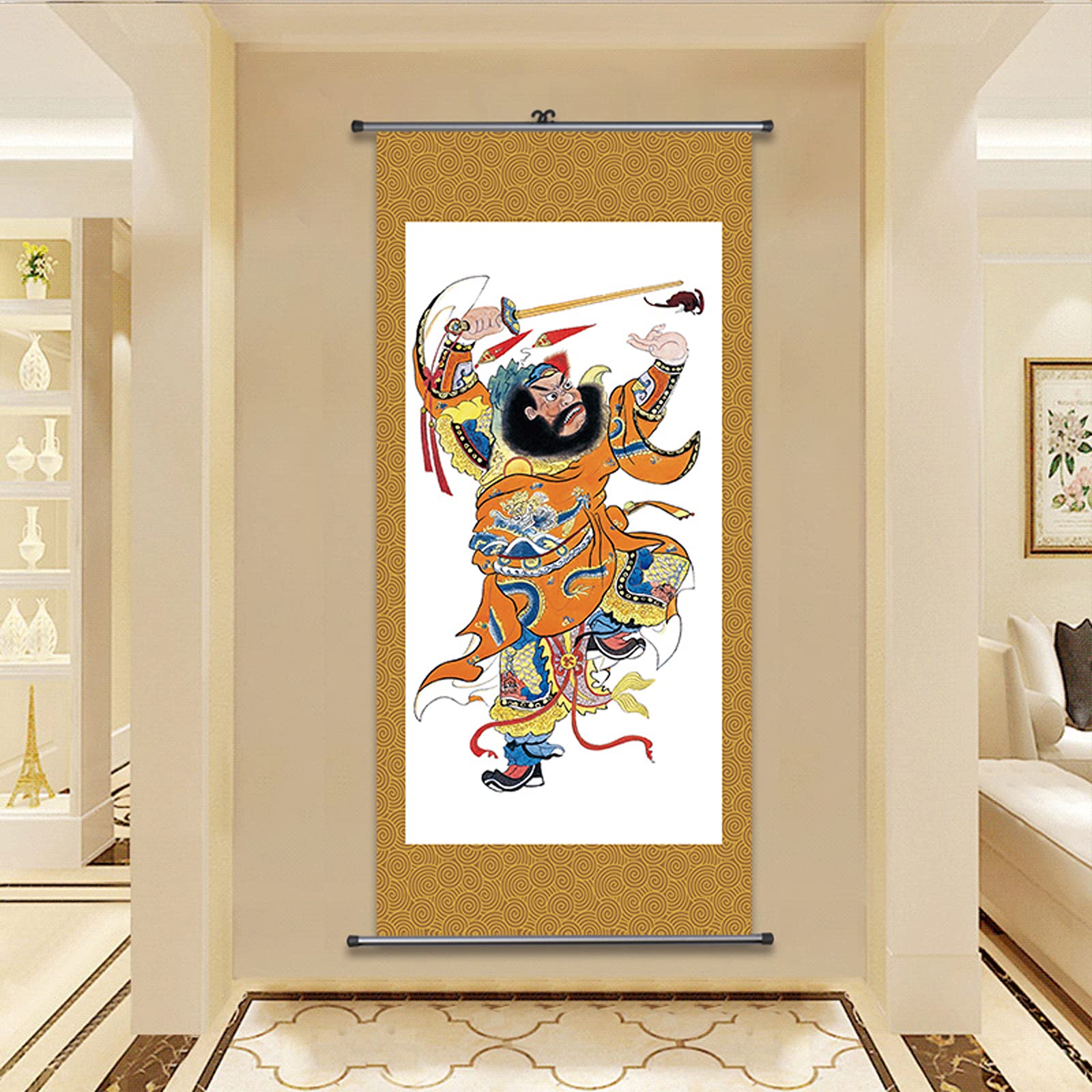 Amazon.co.jp: 端午の節句画掛軸-鍾馗/鍾馗様 天師鍾馗 人物画 床の間