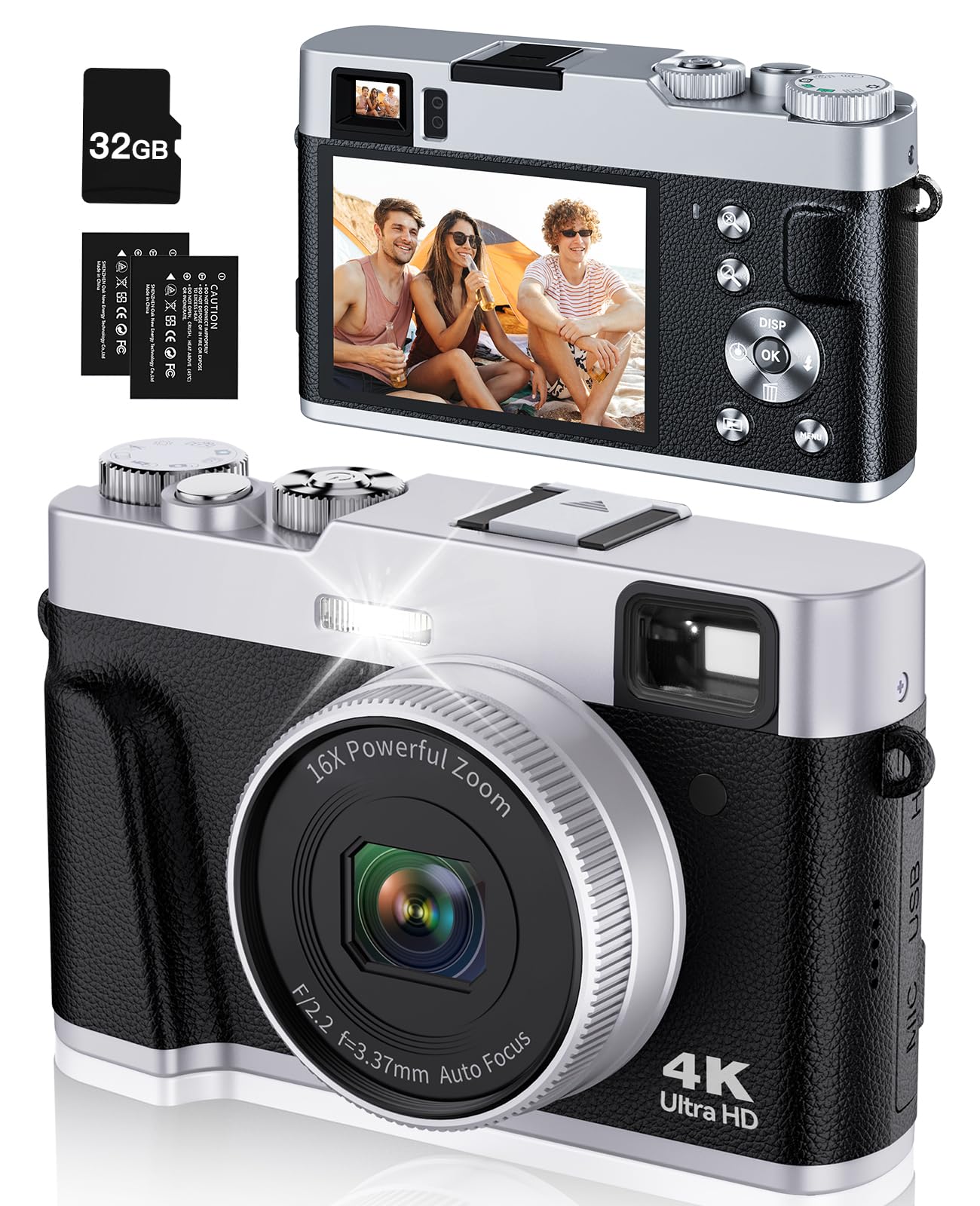 Amazon | Lecran 4K デジカメ デジタルカメラ オートフォーカス 4800万