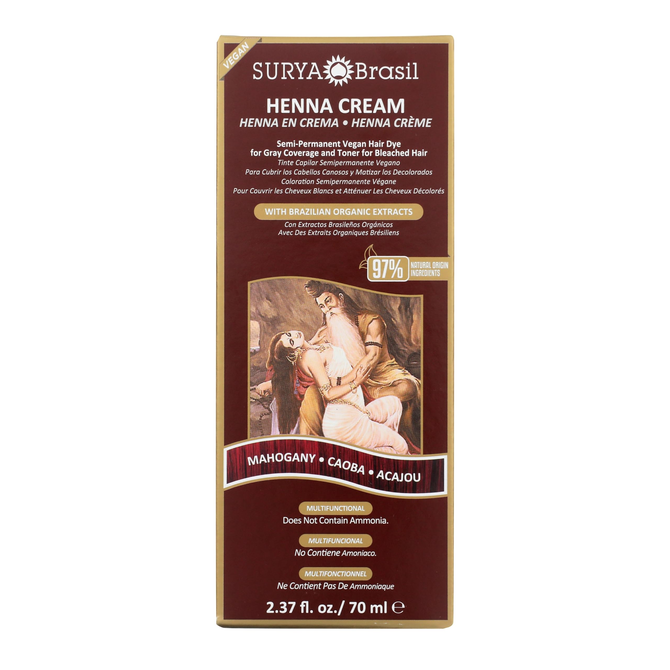 Amazon.com : Surya Brasil Henna Cream Mahogany - 97% Natural