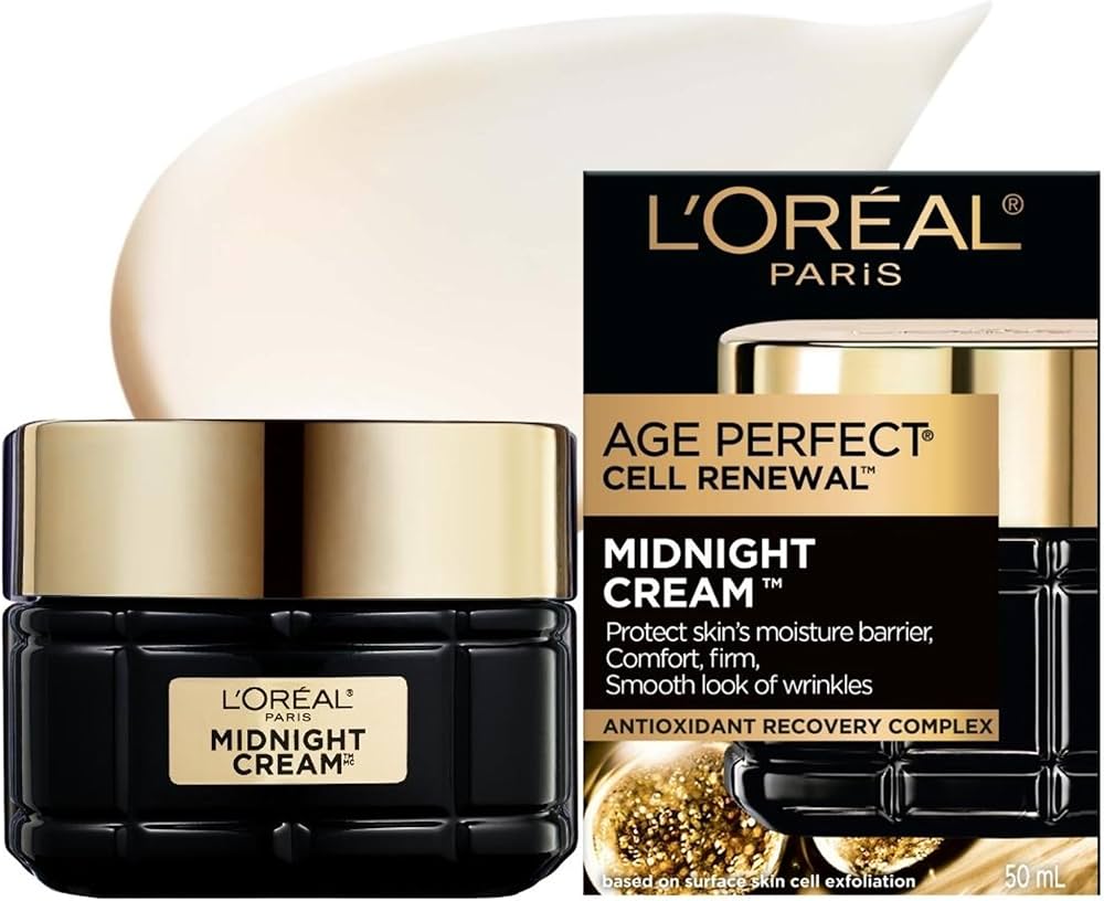 L'Oréal Paris Midnight Night Cream, Skincare with Vitamin E +