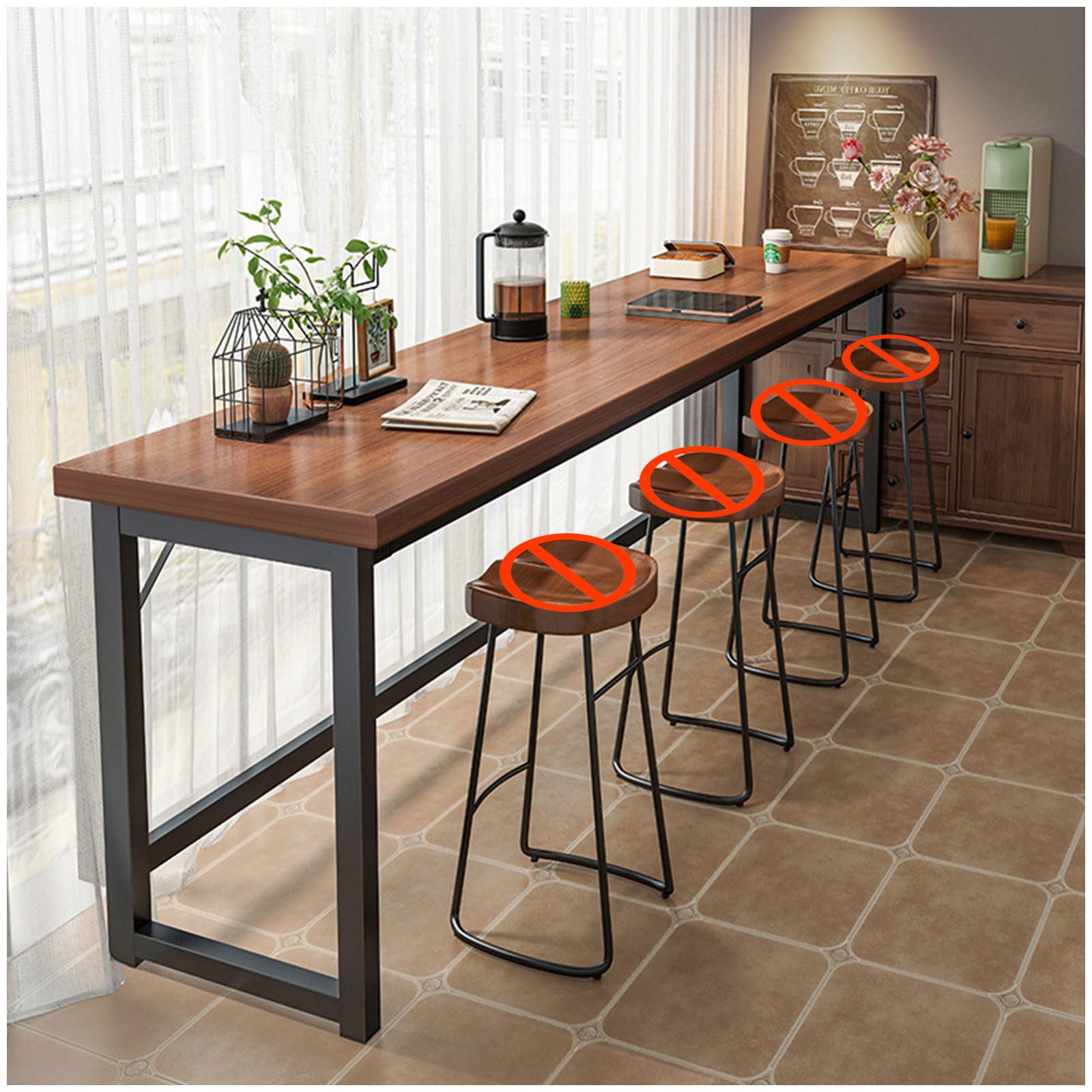 Amazon｜Dnowegas ハイカウンターテーブル 200cm カウンターテーブル