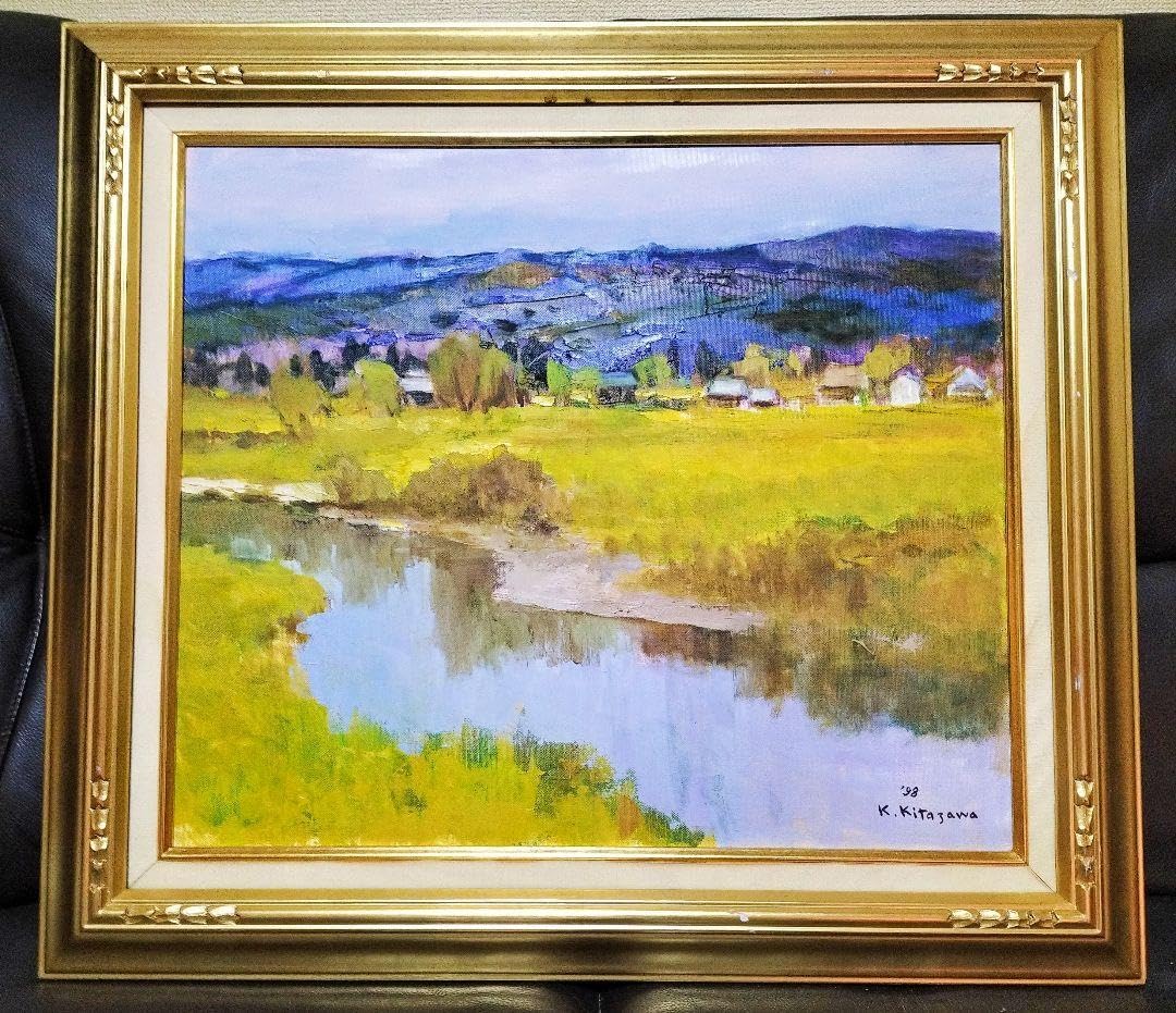 Amazon.co.jp: 北沢計「水ぬるむ頃」佐原、水郷の画家 日展会友