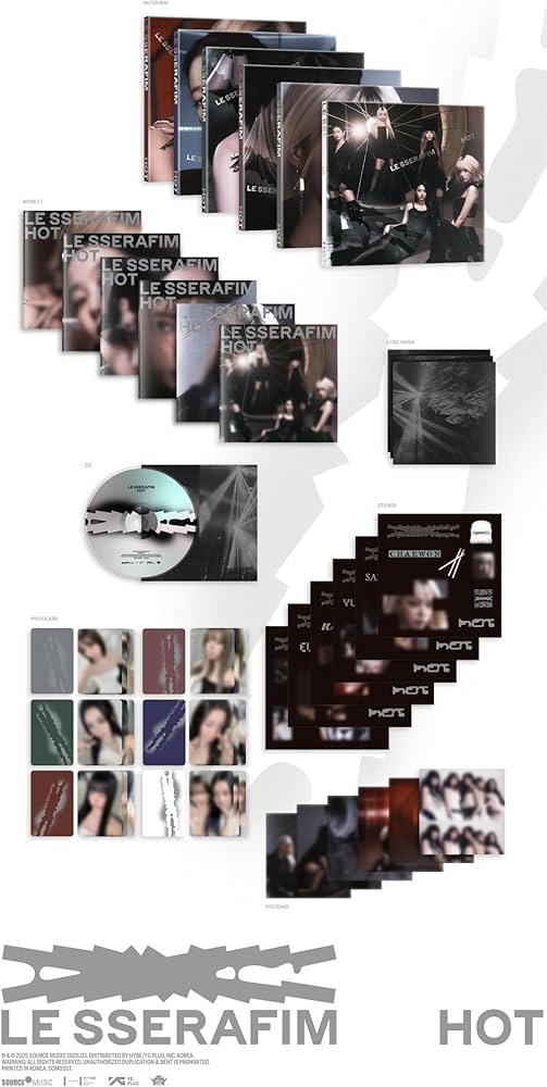 Amazon.com: LE-SSERAFIM HOT [Compact ver.] 5th Mini Album (6 ver