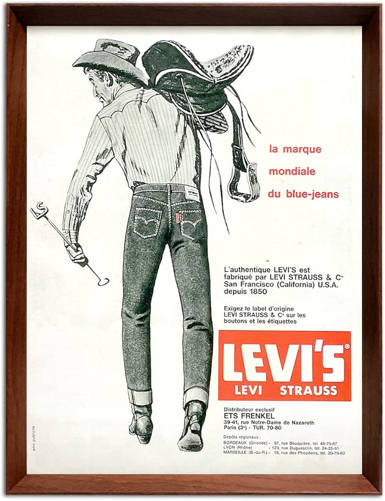 Amazon.co.jp: リーバイス 1960年代 フランス ビンテージ 雑誌 広告